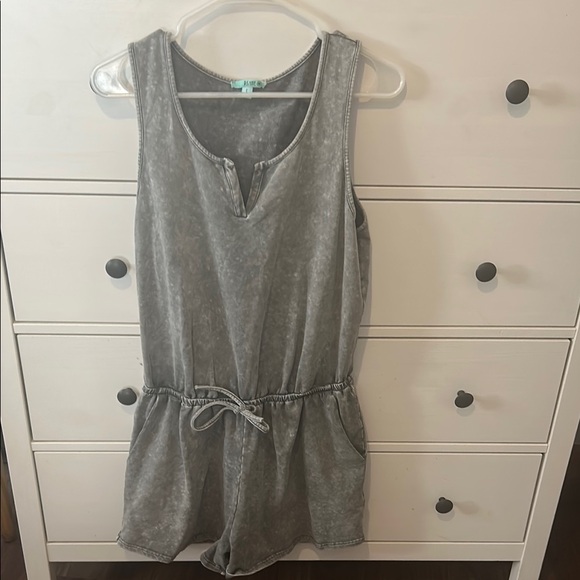 Gray Sleeveless Jumpsuit with Drawstring Waist - Picture 1 of 3